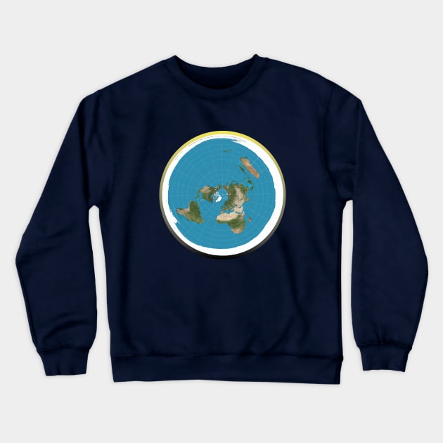 The Flat Earth T-Shirt With Firmament Day Night Cycle Crewneck Sweatshirt by Teenugs